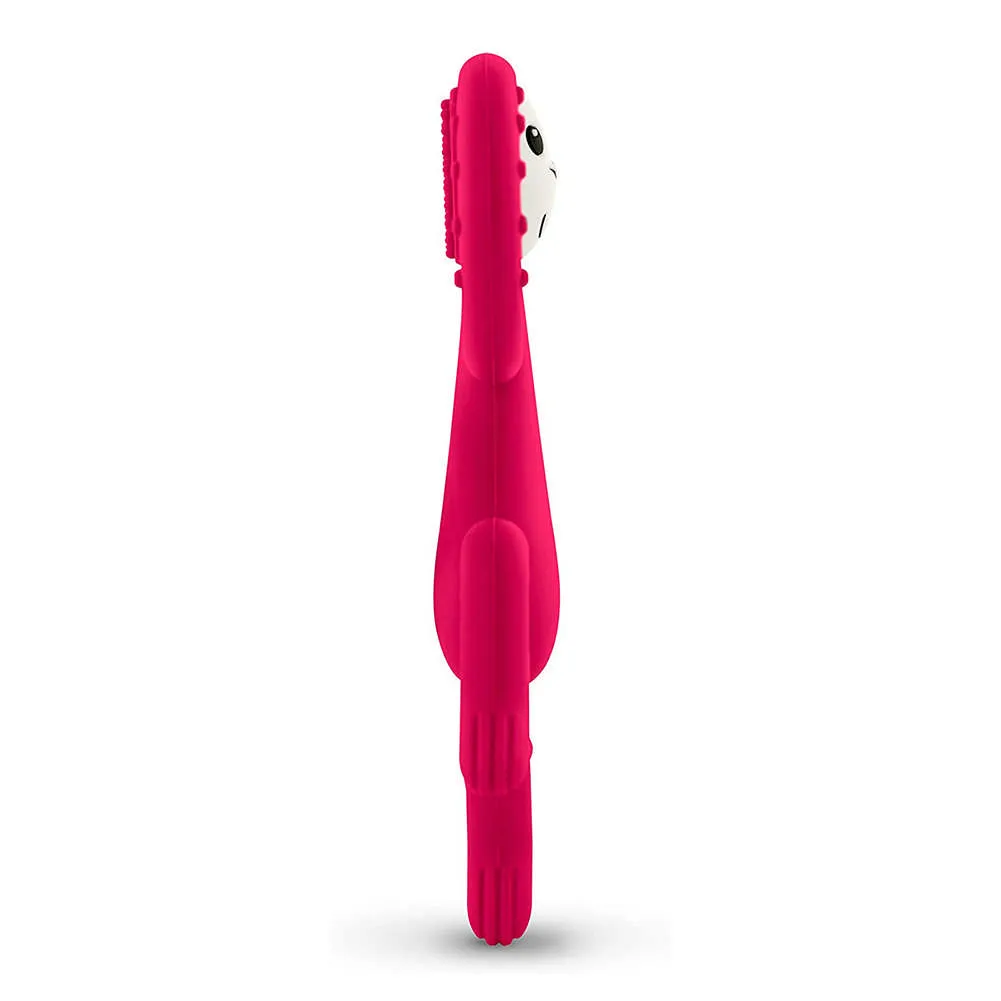 Matchstick Monkey Teething Dancing Monkey Toy and Toothbrush - Red