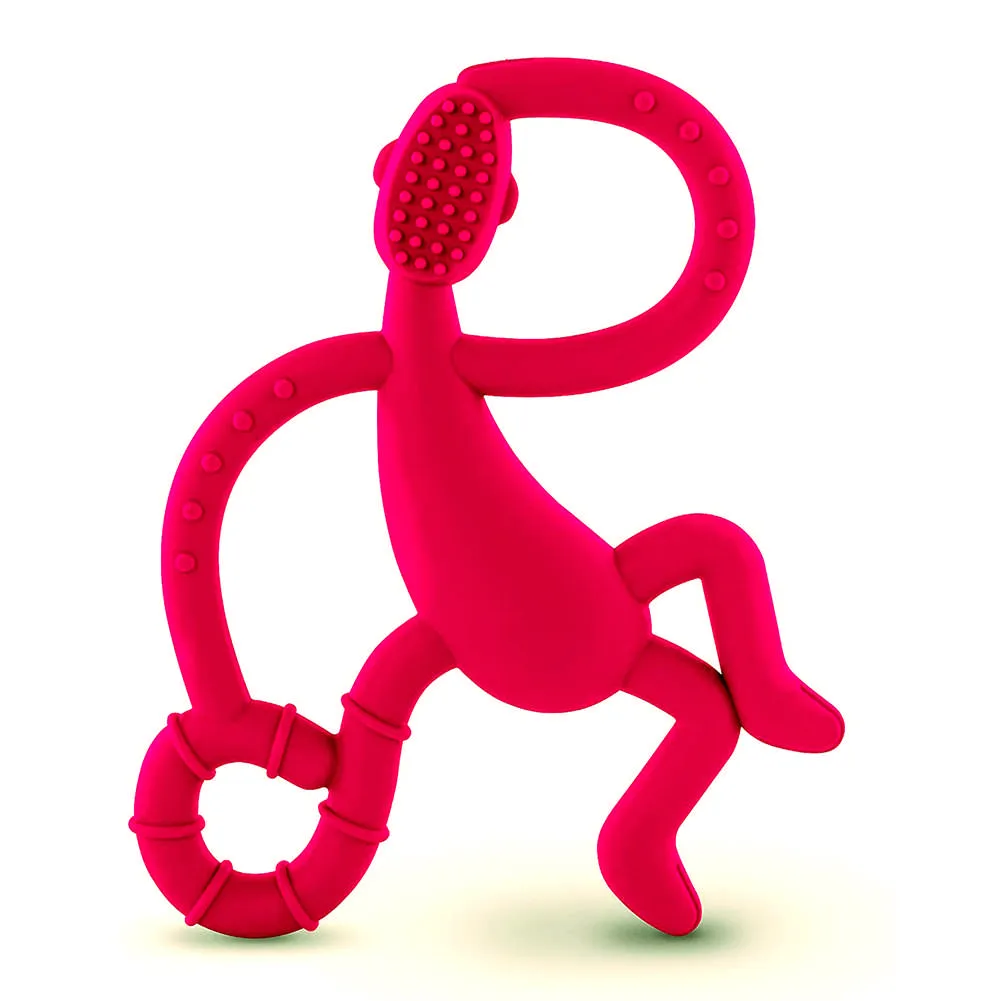 Matchstick Monkey Teething Dancing Monkey Toy and Toothbrush - Red