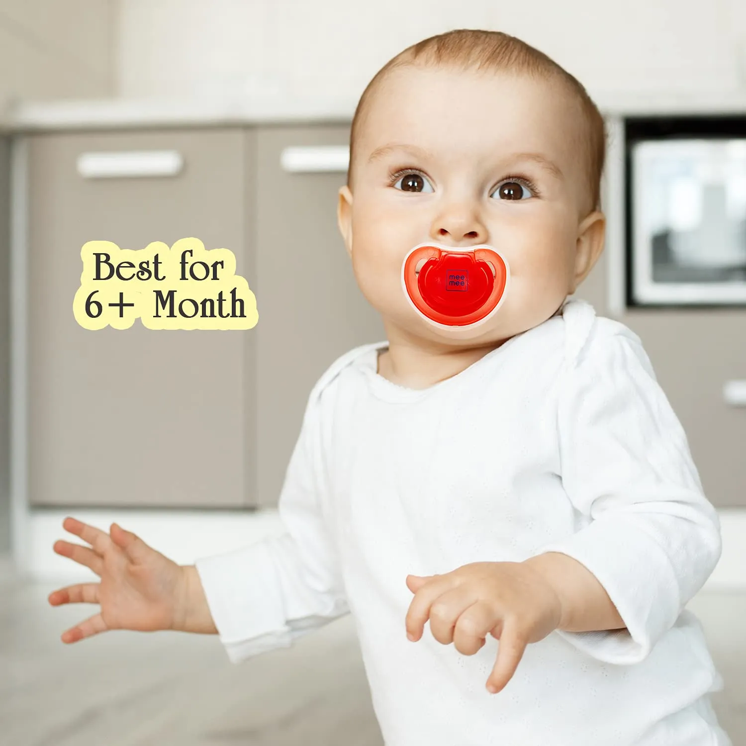 Mee Mee Baby Pacifier Ultra Light Soft Silicone Nipple| BPA Free | Oral stimulatory | Teether | Pack of 2 | 0-6 months   Kids (Blue/Red)
