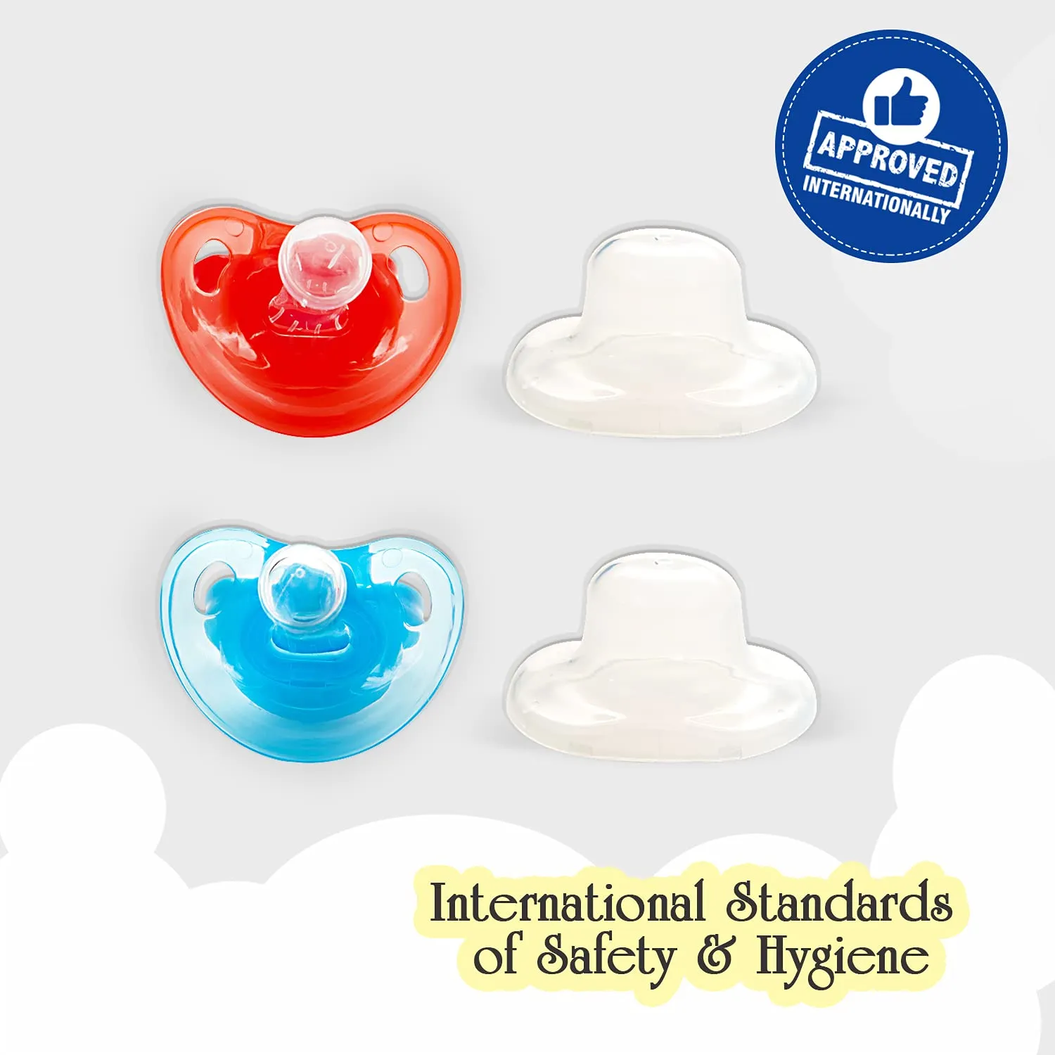Mee Mee Baby Pacifier Ultra Light Soft Silicone Nipple| BPA Free | Oral stimulatory | Teether | Pack of 2 | 0-6 months   Kids (Blue/Red)