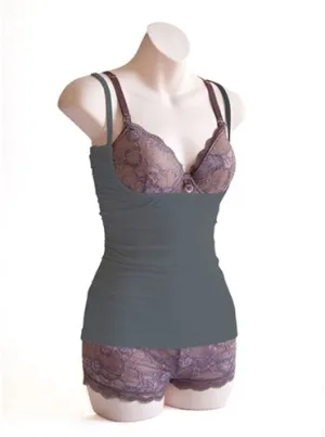 Naked Nursing Tank Classic Cotton - Charcoal