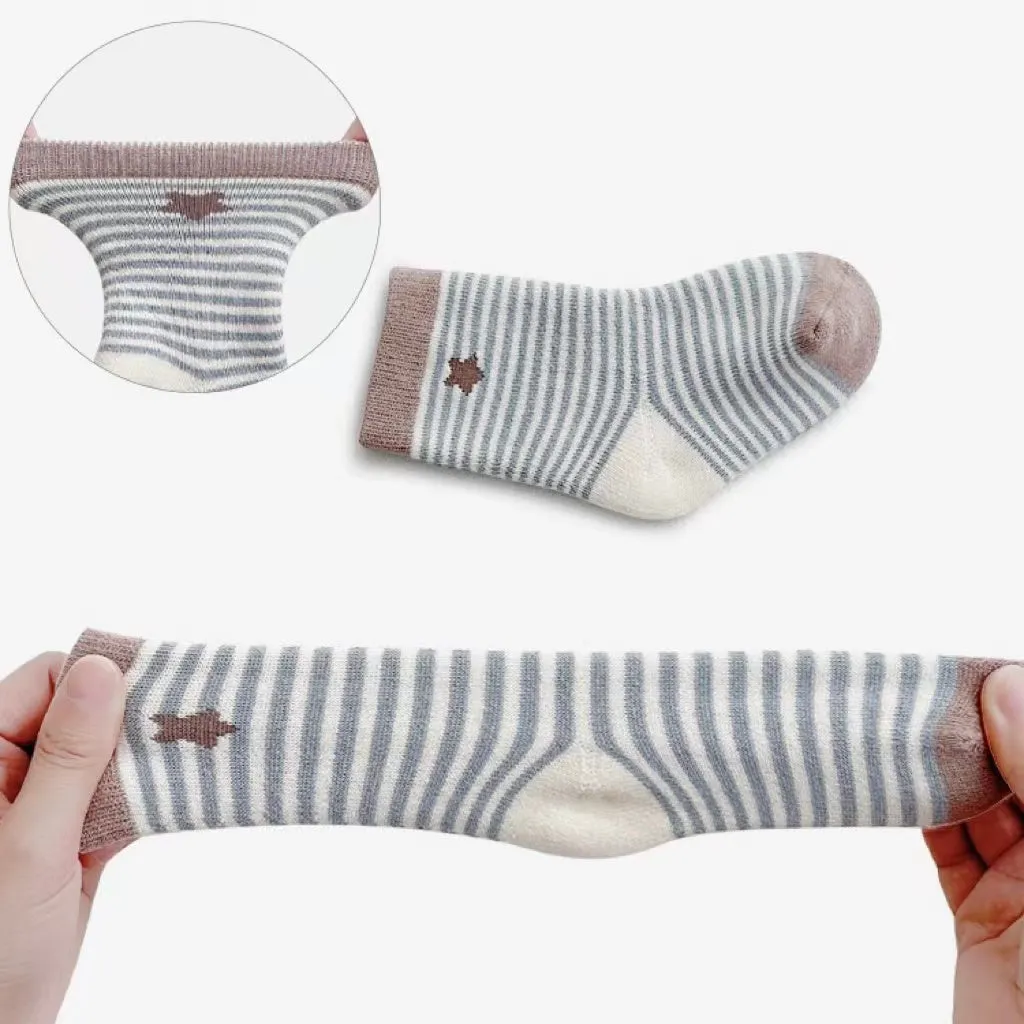Nini Cartoon Thick Terry Warm Baby Socks [Set of 3]