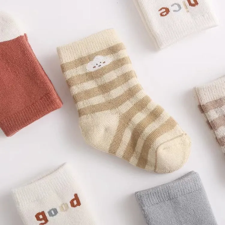 Nini Cartoon Thick Terry Warm Baby Socks [Set of 3]