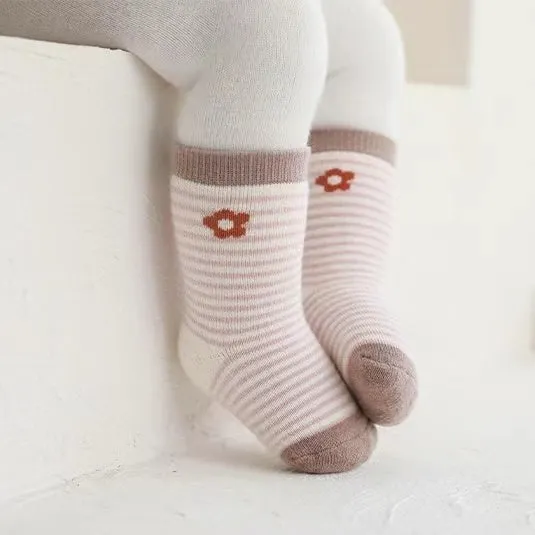 Nini Cartoon Thick Terry Warm Baby Socks [Set of 3]