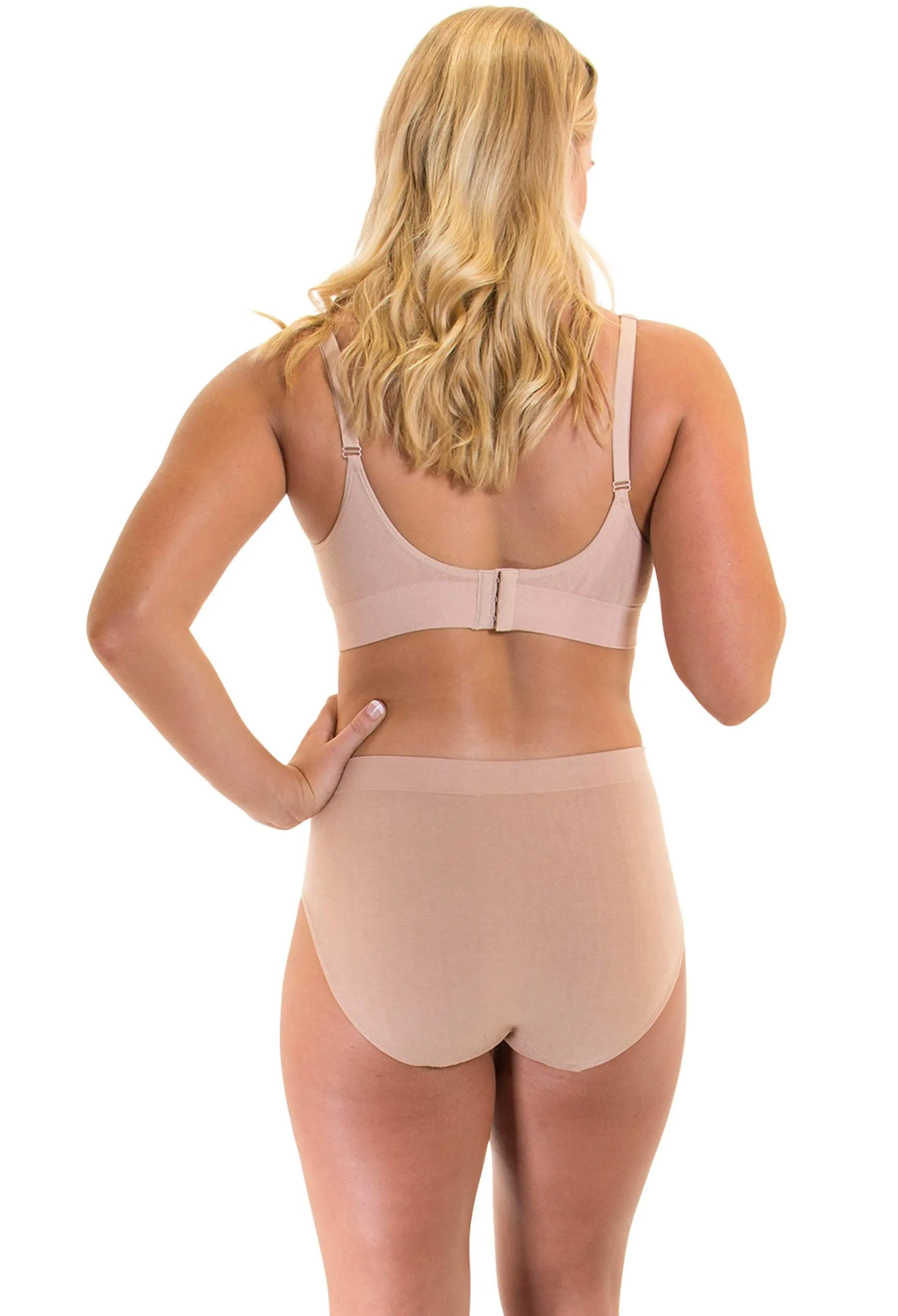 Nude Bamboo Nursing Bra   High Cut Undies Set