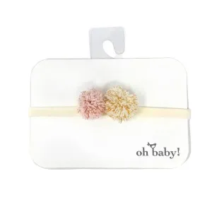 oh baby! Pom Poms Rosegold/Gold on Nylon Headband