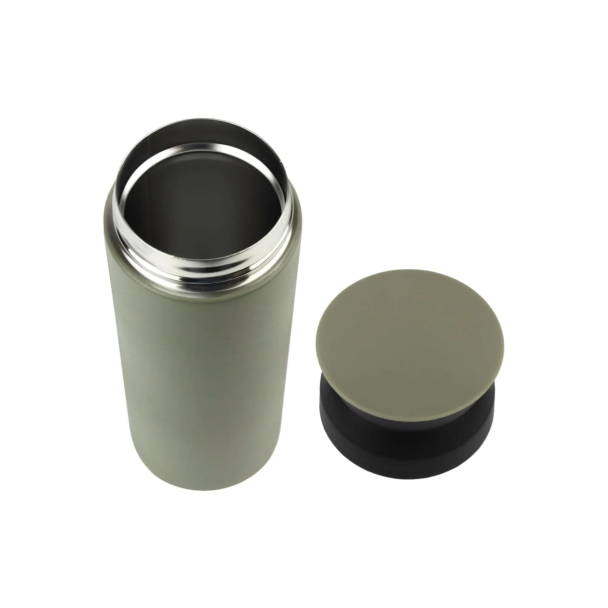 Premium Stainless Steel Travel Mug Flask - Matt Khaki - 500 ml