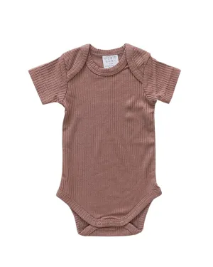 Ribbed Bodysuit – Deep Mauve