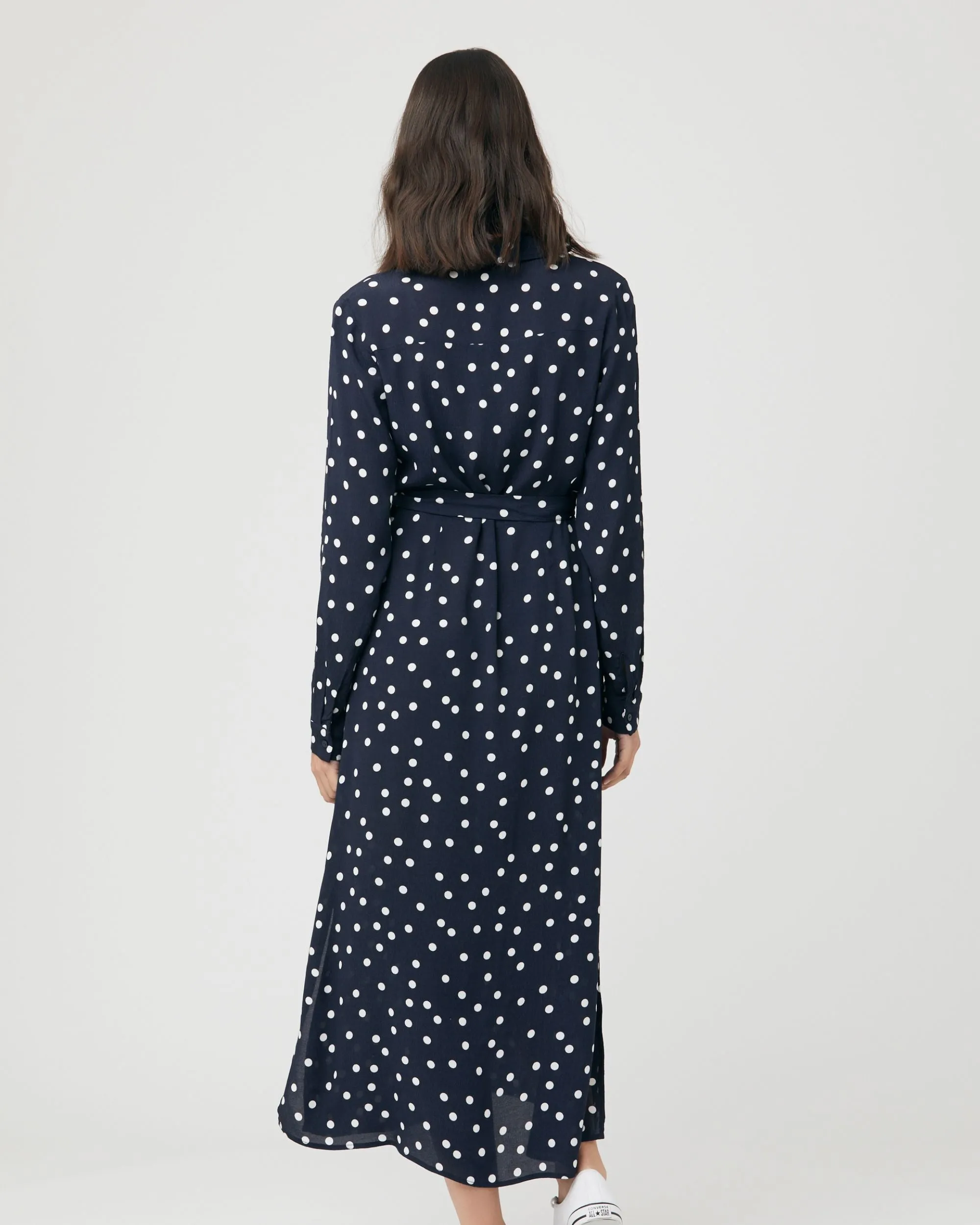 Spot Shirt Dress Navy / White