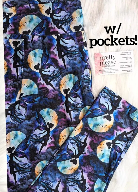The Fairy Moon Super SOFT Luxe Yoga Band Leggings OS TC Plus rts