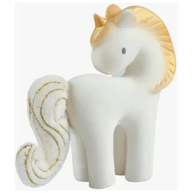 Tikiri - Shining Stars Unicorn Natural Rubber Rattle with Crinkle Wings
