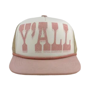 Tiny Whales Y'ALL Natural / Blush Trucker Hat
