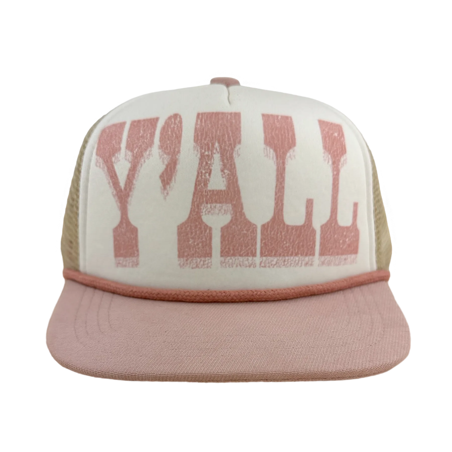 Tiny Whales Y'ALL Natural / Blush Trucker Hat