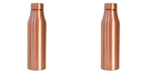 USHA SHRIRAM Pure Copper Water Bottle 1 Litre | Eco-Friendly, Biodegradable & Non-Toxic | Water Bottle for Kids & Adults | Lightweight, Leak-Proof & Rust-Free Tamba Bottle (2 Pcs)