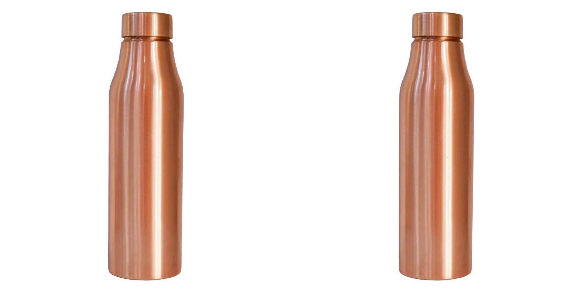 USHA SHRIRAM Pure Copper Water Bottle 1 Litre | Eco-Friendly, Biodegradable & Non-Toxic | Water Bottle for Kids & Adults | Lightweight, Leak-Proof & Rust-Free Tamba Bottle (2 Pcs)