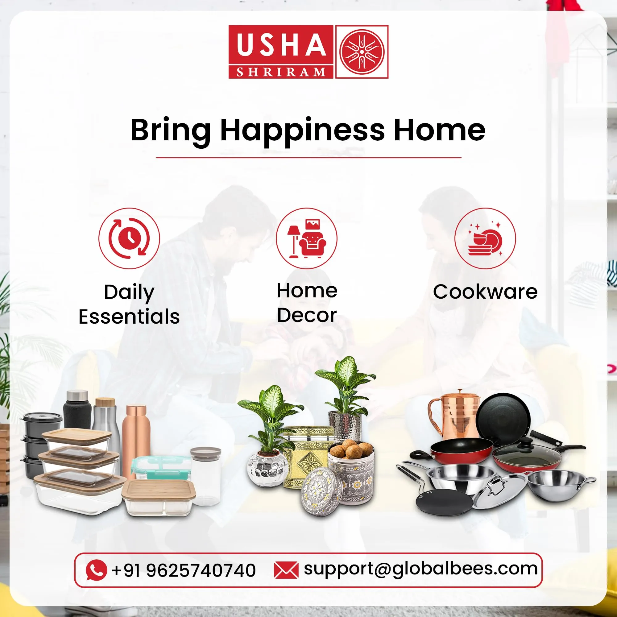 USHA SHRIRAM Pure Copper Water Jug (2Pcs) 2 Litre | Eco-Friendly, Biodegradable & Non-Toxic | Water Bottle for Kids & Adults | Lightweight, Leak-Proof, Durable & Rust-Free Tamba Bottle Jug