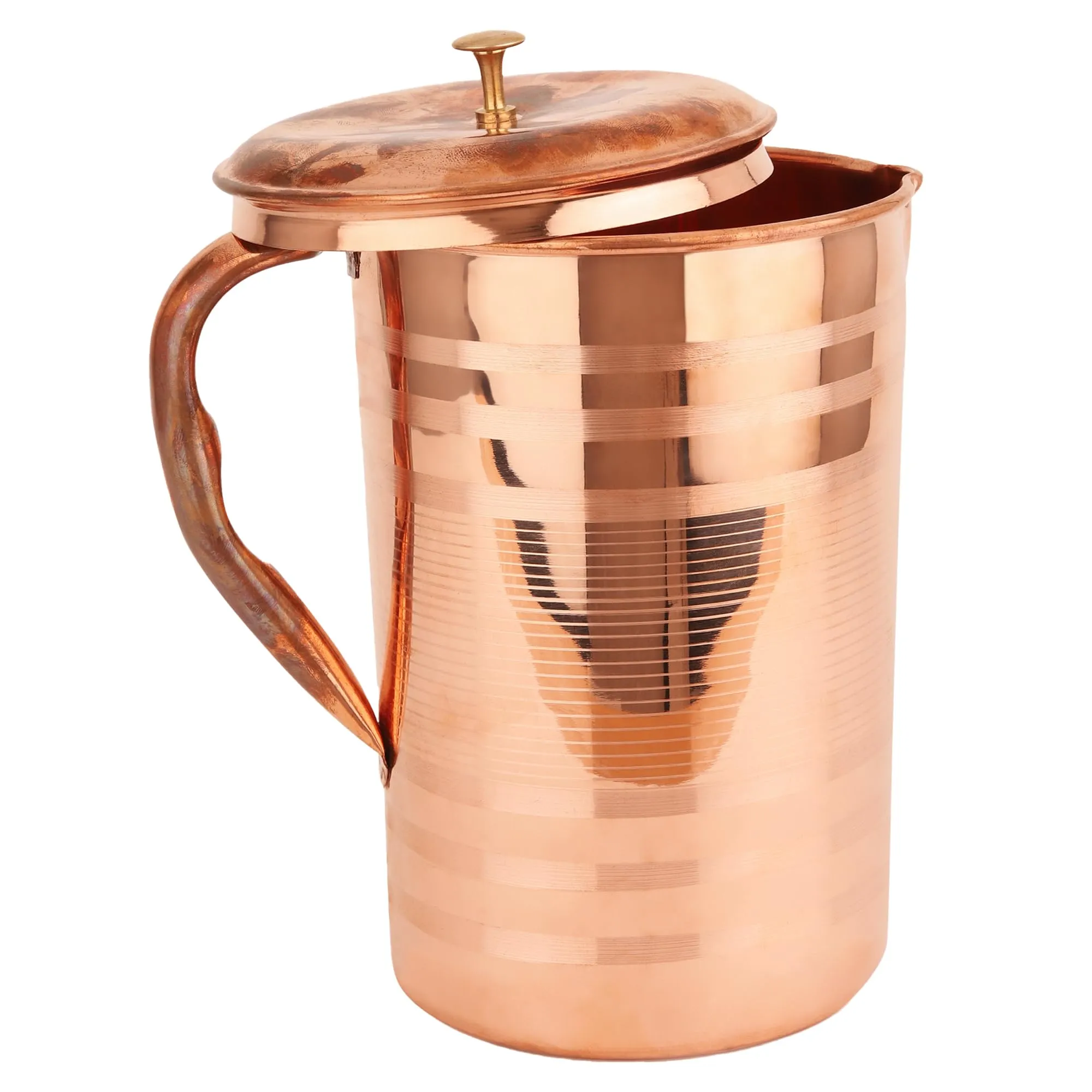 USHA SHRIRAM Pure Copper Water Jug (2Pcs) 2 Litre | Eco-Friendly, Biodegradable & Non-Toxic | Water Bottle for Kids & Adults | Lightweight, Leak-Proof, Durable & Rust-Free Tamba Bottle Jug