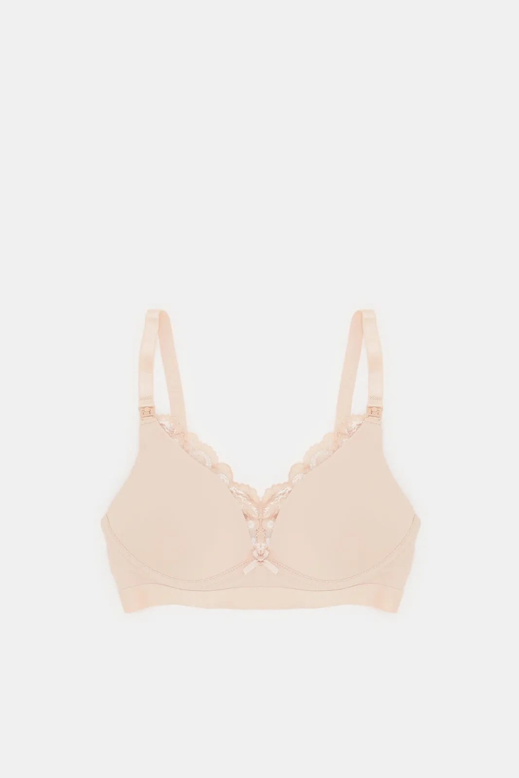 Women Pink And White Nursing Bra Set (Pack Of 2)