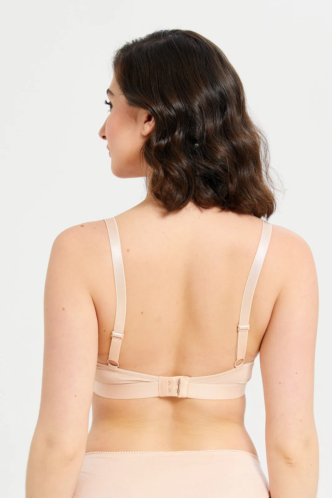 Women Pink And White Nursing Bra Set (Pack Of 2)
