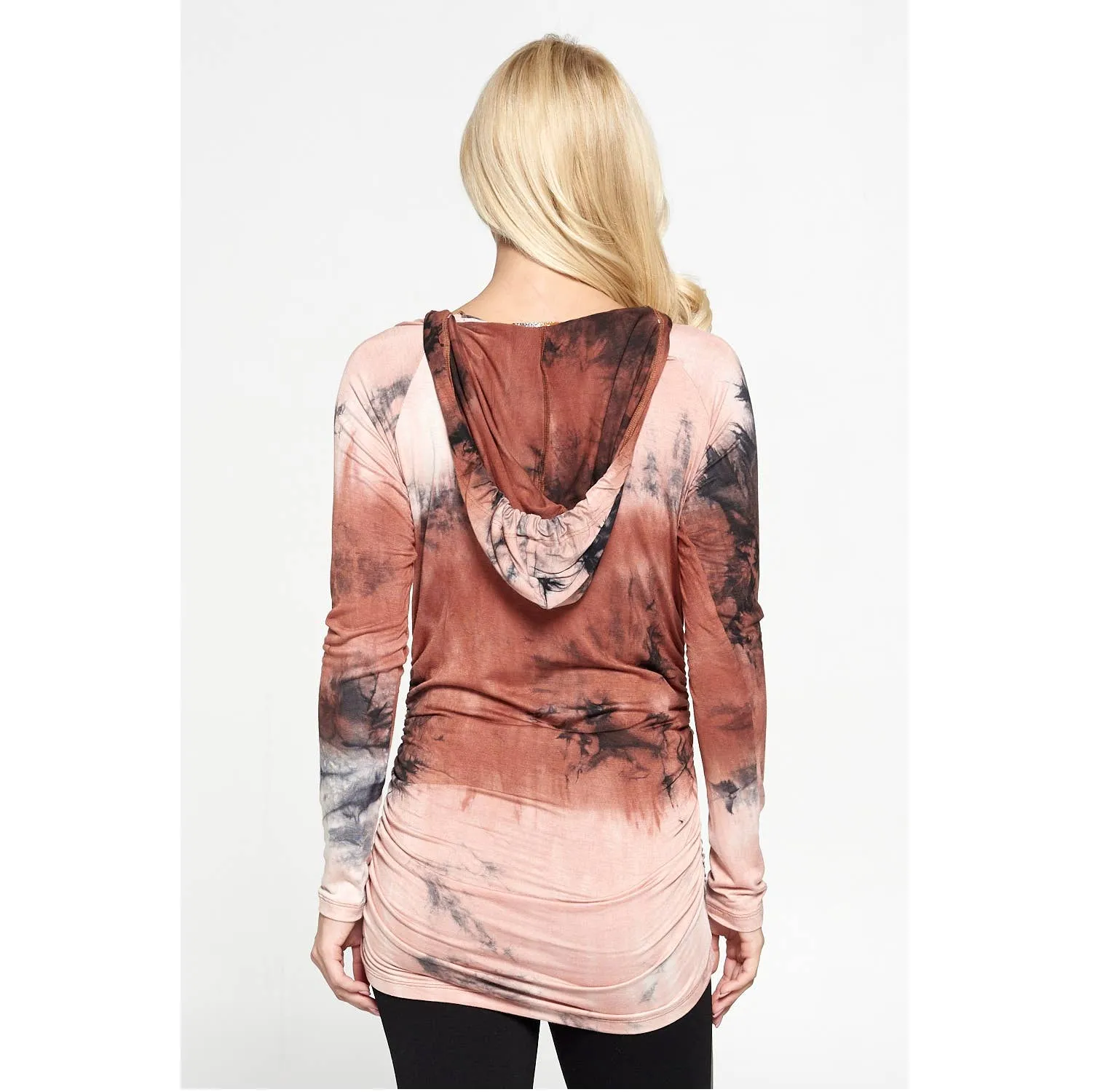 Women's taupe long sleeve maternity & post natal hoodie