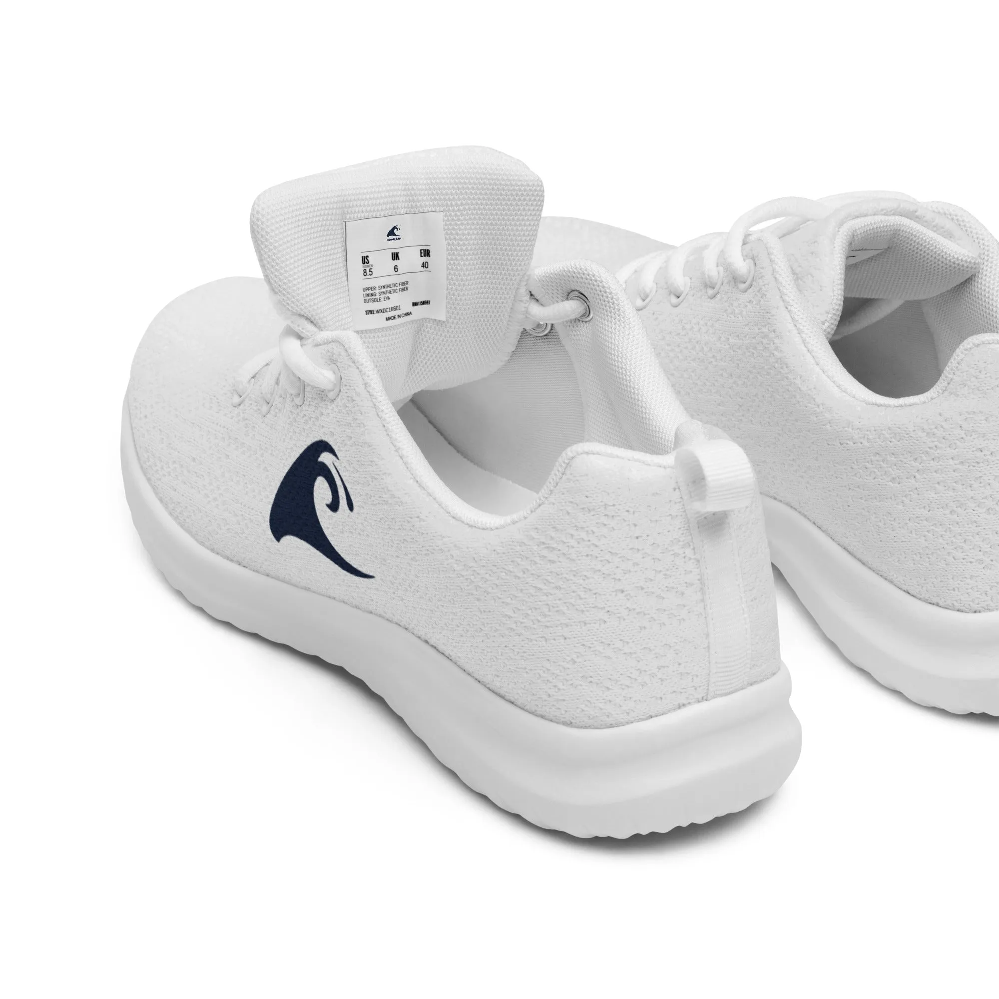 Women’s White Athleisure Shoes with Extremely Stoked Epic Wave Logo